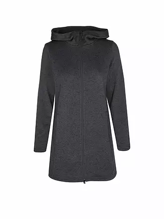 MERU | Veste polaire longue Bergen pour femmes | schwarz